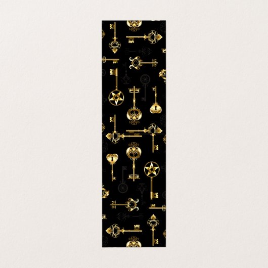 Seamless Pattern with Golden Keys Visitenkarten (Außenseite Aufgefaltet)