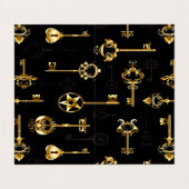 Seamless Pattern with Golden Keys Visitenkarten (Außenseite Aufgefaltet)