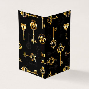 Seamless Pattern with Golden Keys Visitenkarten