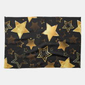 Seamless pattern with Golden Stars Geschirrtuch (Horizontal)