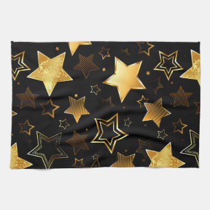 Seamless pattern with Golden Stars Geschirrtuch