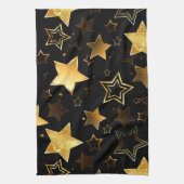 Seamless pattern with Golden Stars Geschirrtuch (Vertikal)