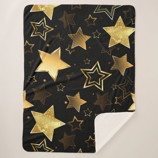 Seamless pattern with Golden Stars Sherpadecke (Vorderseite)