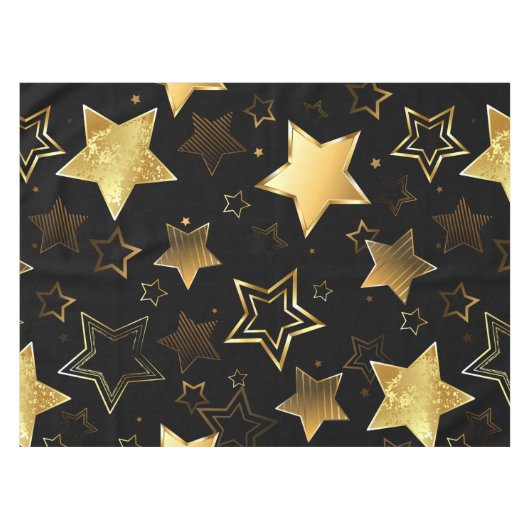 Seamless pattern with Golden Stars Tischdecke (Vorderseite (Horizontal))