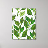 Seamless Pattern with Green Tea Leaves Leinwanddruck (Vorderseite)