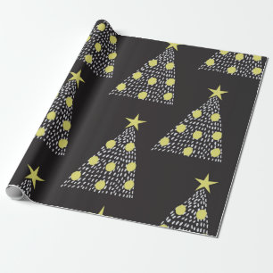 Seamless pattern with hand drawn Christmas trees i Geschenkpapier