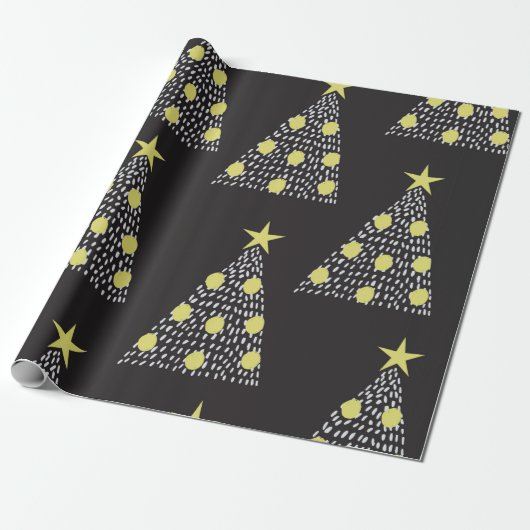 Seamless pattern with hand drawn Christmas trees i Geschenkpapier (Ungerollt)
