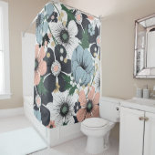 Seamless pattern with hand-drawn delicate flowers. duschvorhang (Beispiel)