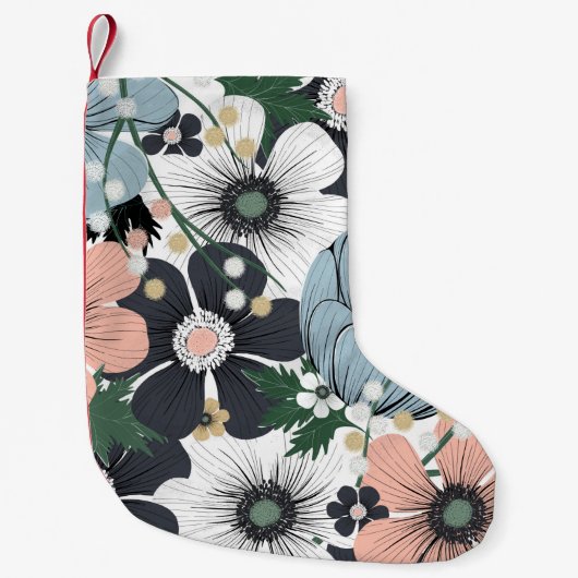 Seamless pattern with hand-drawn delicate flowers. kleiner weihnachtsstrumpf (Vorderseite)