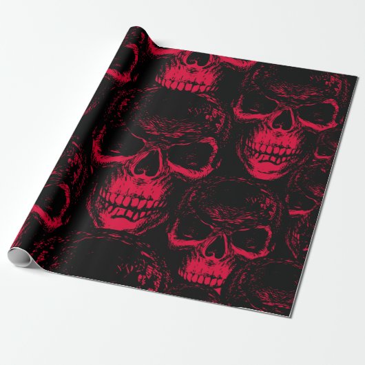 Seamless pattern with hand-drawn sinister human sk geschenkpapier (Ungerollt)