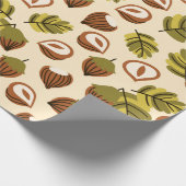 Seamless pattern with hazelnut leaves and acorns. geschenkpapier (Ecke)