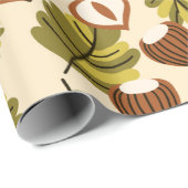 Seamless pattern with hazelnut leaves and acorns. geschenkpapier (Rolleneckpunkt)