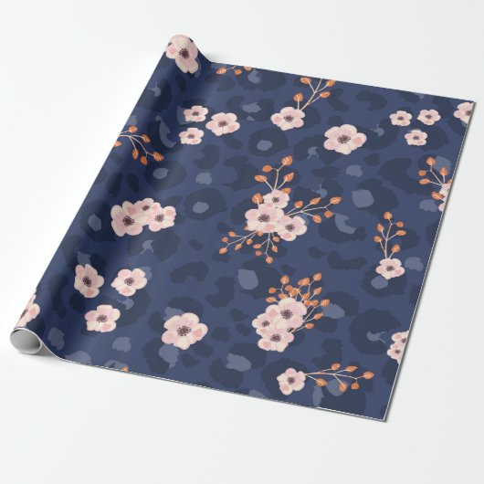 Seamless pattern with leopard skin and pink small geschenkpapier (Ungerollt)