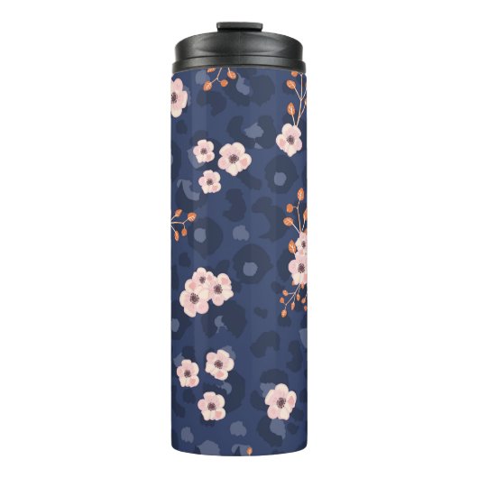 Seamless pattern with leopard skin and pink small  thermosbecher (Vorderseite)