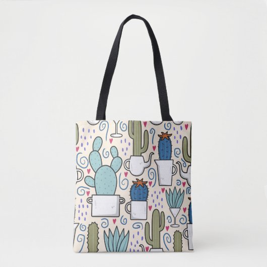 Seamless pattern with llama, cactus hand drawn des tasche (Vorderseite)