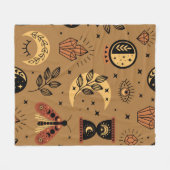 seamless pattern with magical elements fleecedecke (Vorderseite (Horizontal))