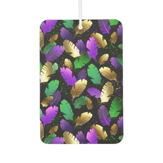 Seamless Pattern with Mardi Gras feathers Autolufterfrischer (Vorderseite)
