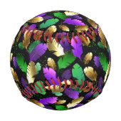 Seamless Pattern with Mardi Gras feathers Baseball (Vorderseite)