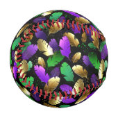 Seamless Pattern with Mardi Gras feathers Baseball (Vorderseite Links)