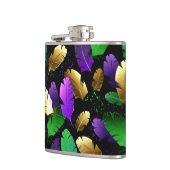 Seamless Pattern with Mardi Gras feathers Flachmann (Links)