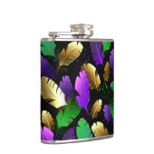 Seamless Pattern with Mardi Gras feathers Flachmann (Rechts)