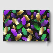 Seamless Pattern with Mardi Gras feathers Gästebuch (Rückseite)