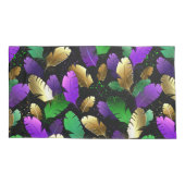 Seamless Pattern with Mardi Gras feathers Kissenbezug (Rückseite)