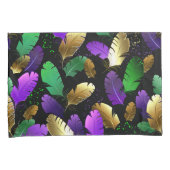Seamless Pattern with Mardi Gras feathers Kissenbezug (Vorderseite-Rechts)