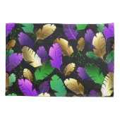 Seamless Pattern with Mardi Gras feathers Kissenbezug (Rückseite)