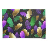 Seamless Pattern with Mardi Gras feathers Kissenbezug (Vorderseite)