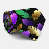 Seamless Pattern with Mardi Gras feathers Krawatte (Gerollt)