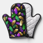 Seamless Pattern with Mardi Gras feathers Ofenhandschuh (Vorderseite/Rückseite)
