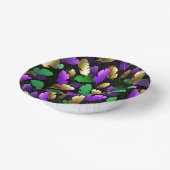 Seamless Pattern with Mardi Gras feathers Pappteller (Gewinkelt)