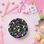 Seamless Pattern with Mardi Gras feathers Pappteller (Party)