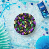 Seamless Pattern with Mardi Gras feathers Pappteller (Party)