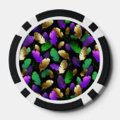 Seamless Pattern with Mardi Gras feathers Pokerchips (Rückseite)