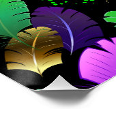 Seamless Pattern with Mardi Gras feathers Poster (Ecke)