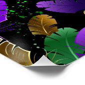 Seamless Pattern with Mardi Gras feathers Poster (Ecke)