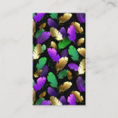 Seamless Pattern with Mardi Gras feathers Rabattkarte (Vorderseite)