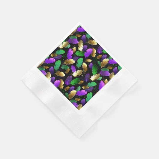Seamless Pattern with Mardi Gras feathers Serviette (Ecke)