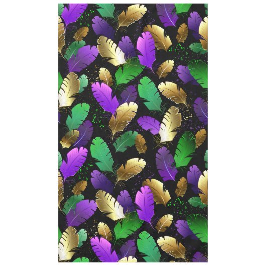 Seamless Pattern with Mardi Gras feathers Tischdecke (Vorderseite)