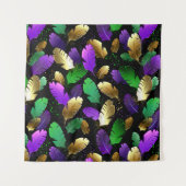 Seamless Pattern with Mardi Gras feathers Wandteppich (Vorderseite)