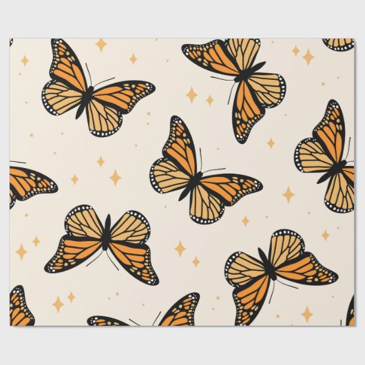 Seamless pattern with monarch butterflies. Contemp Geschenkpapier (Flach)