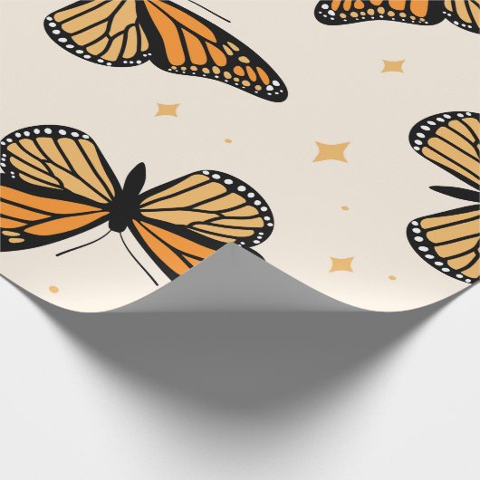 Seamless pattern with monarch butterflies. Contemp Geschenkpapier (Ecke)