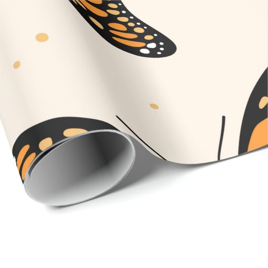 Seamless pattern with monarch butterflies. Contemp Geschenkpapier (Rolleneckpunkt)