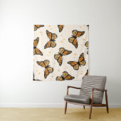 Seamless pattern with monarch butterflies. Contemp Wandteppich (Beispiel (Horizontal))