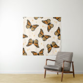 Seamless pattern with monarch butterflies. Contemp Wandteppich (Beispiel)