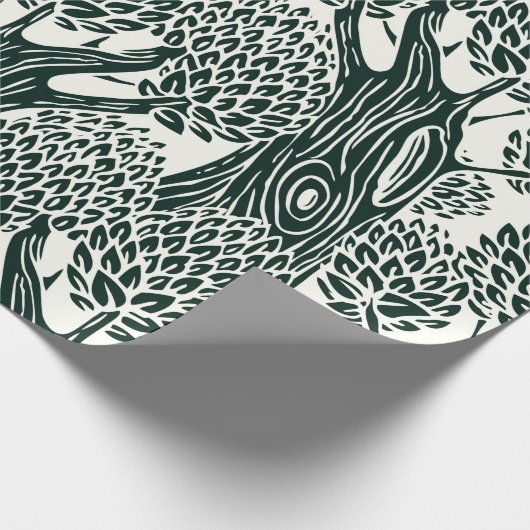  seamless pattern with old deciduous trees. Styliz Geschenkpapier (Ecke)