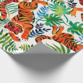Seamless pattern with painted in watercolor tigers geschenkpapier (Ecke)