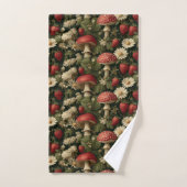 Seamless Pattern with Red Fly Agaric and Flowers Badhandtuch Set (Handtuch)